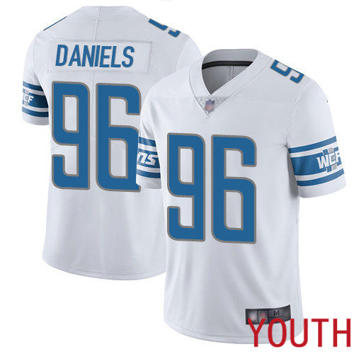 Detroit Lions Limited White Youth Mike Daniels Road Jersey NFL Football #96 Vapor Untouchable